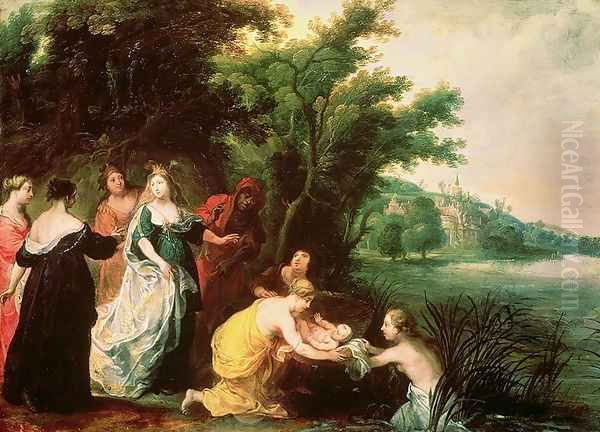 Pharaoh's Daughter Discovering Moses Oil Painting by Hendrik van Balen