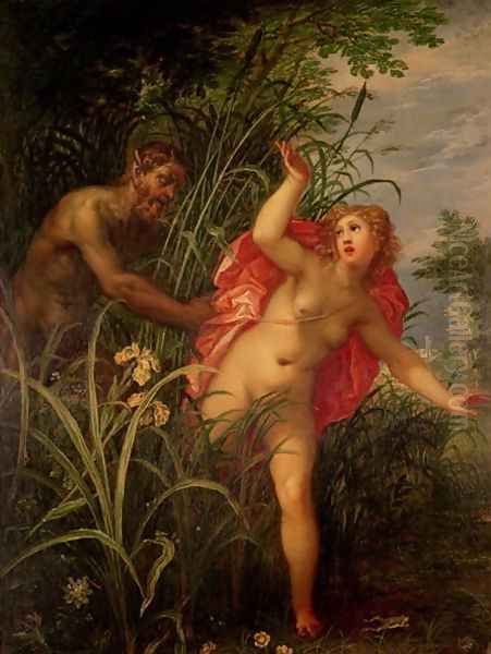 Pan Pursuing Syrinx, c.1615 Oil Painting by Hendrik van Balen