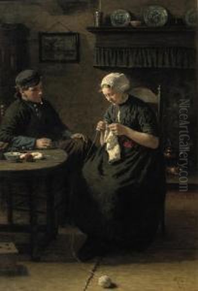 Courting Oil Painting by David Adolf Constant Artz