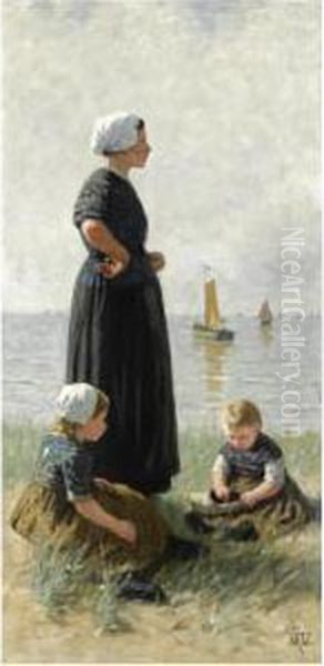 Watching The Ships Return Oil Painting by David Adolf Constant Artz