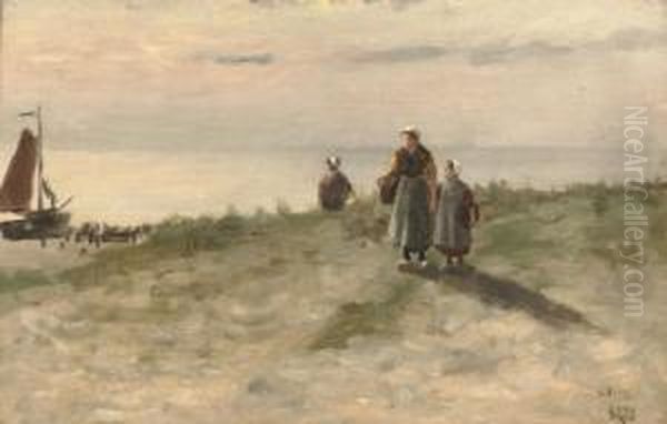 In The Dunes Oil Painting by David Adolf Constant Artz