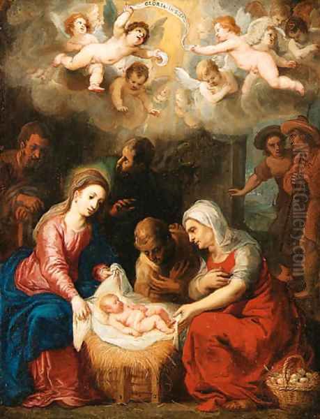 The Nativity Oil Painting by Hendrik van Balen