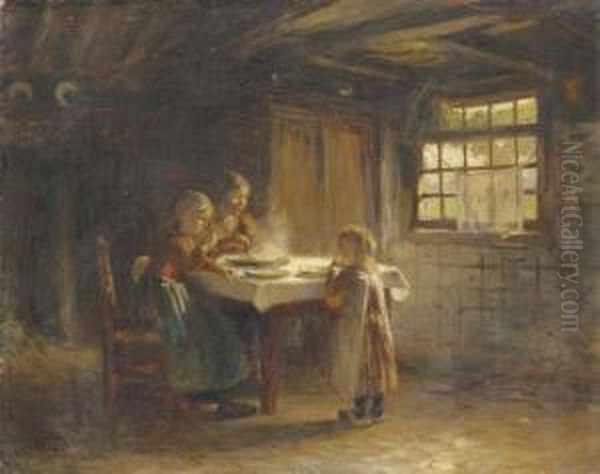 The Family Meal Oil Painting by David Adolf Constant Artz