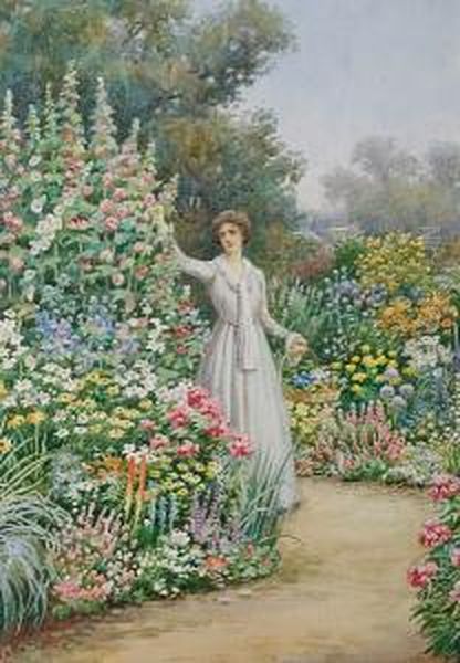 Picking Flowers Oil Painting by William F. Ashburner