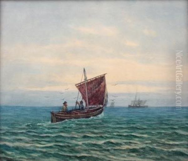 Old Salts Under Sail Oil Painting by James Ashton