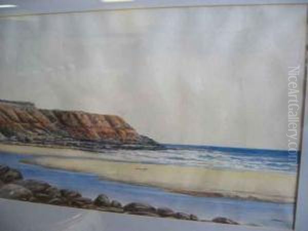 Mouth Of The Onkaparinga Pt Noarlunga Watercolour Signed Lower Right 27 X 43.5cm Oil Painting by James Ashton