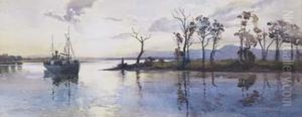 Mouth Of The Goulburn River Oil Painting by Julian Rossi Ashton