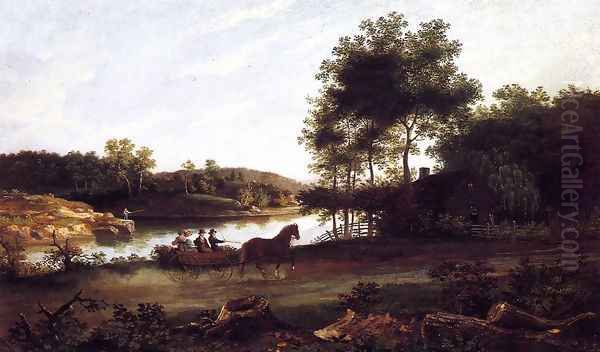 The Carriage Ride Home Oil Painting by Thomas Birch