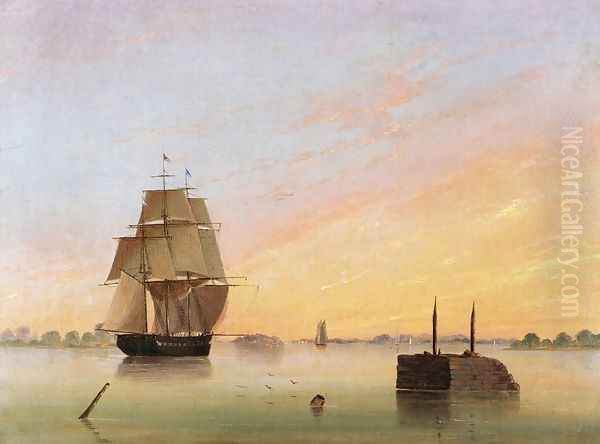 View on the Delaware I Oil Painting by Thomas Birch