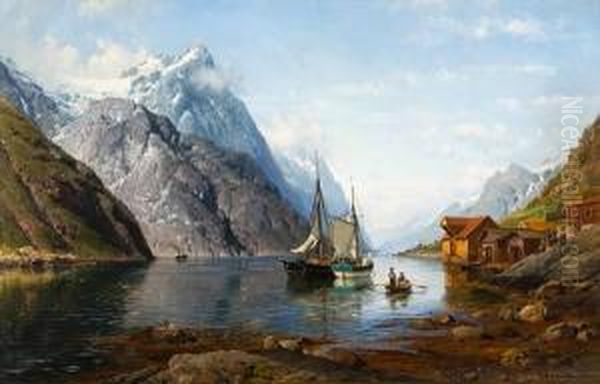 Sognefjorden Oil Painting by Anders Monsen Askevold