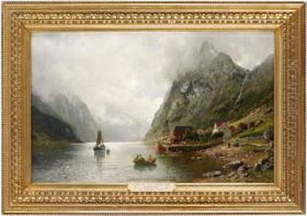 Vy Over Sognefjord Oil Painting by Anders Monsen Askevold