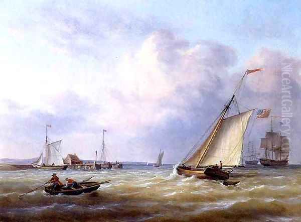 Philadelphia Harbor 1840 Oil Painting by Thomas Birch