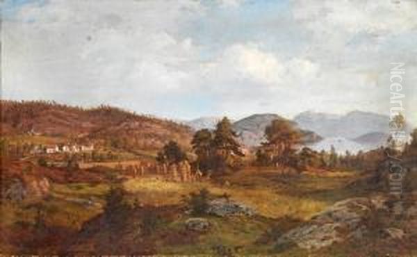 Fra Hammerhaug 1861 Oil Painting by Anders Monsen Askevold