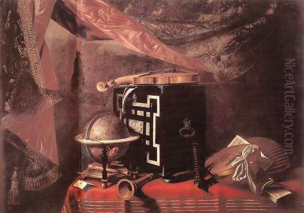 Still Life With Instruments 1667-77 Oil Painting by Evaristo Baschenis