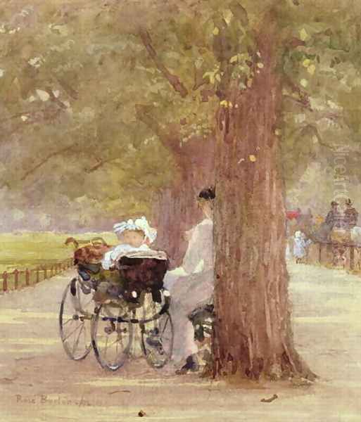 A Rest in Rotten Row 1892 Oil Painting by Rose Maynard Barton