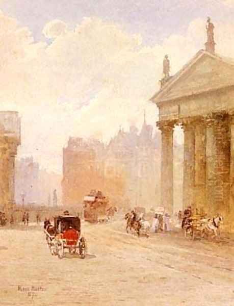 College Green Dublin Oil Painting by Rose Maynard Barton