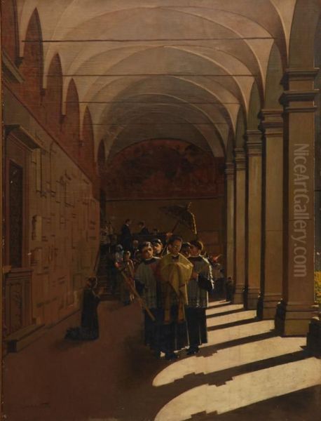 La Processione Oil Painting by Antonio Maria Aspettati