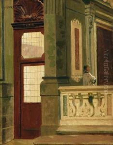 Interno Di Chiesa Oil Painting by Antonio Maria Aspettati