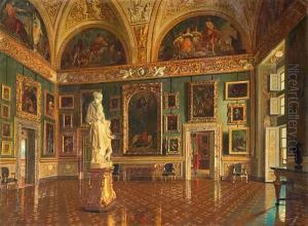 The Sala Dell'iliade In The Galleria Palatina At The Pitti Palace by Antonio Maria Aspettati