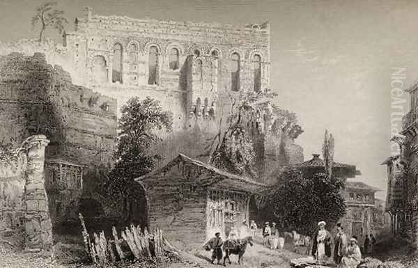 Palace of Belisarius, Turkey, Istanbul Oil Painting by William Henry Bartlett