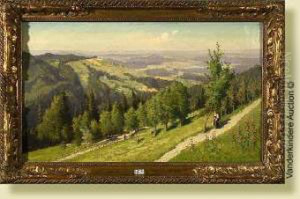 Paysage Valonne Anime Oil Painting by Alphonse Asselbergs