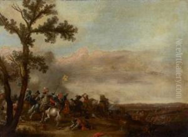 Battle Scene Oil Painting by Jan Asselyn