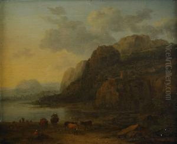 Landskap Med Boskap Oil Painting by Jan Asselyn