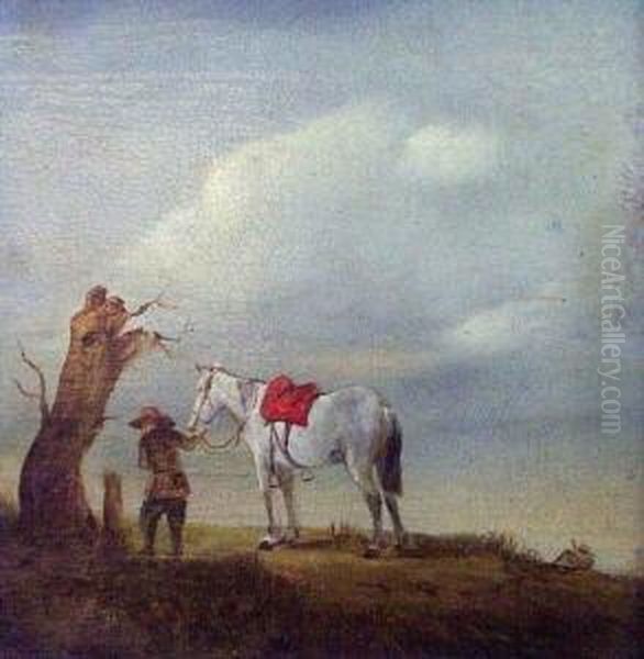 Reiter Am Wegrand Oil Painting by Jan Asselyn