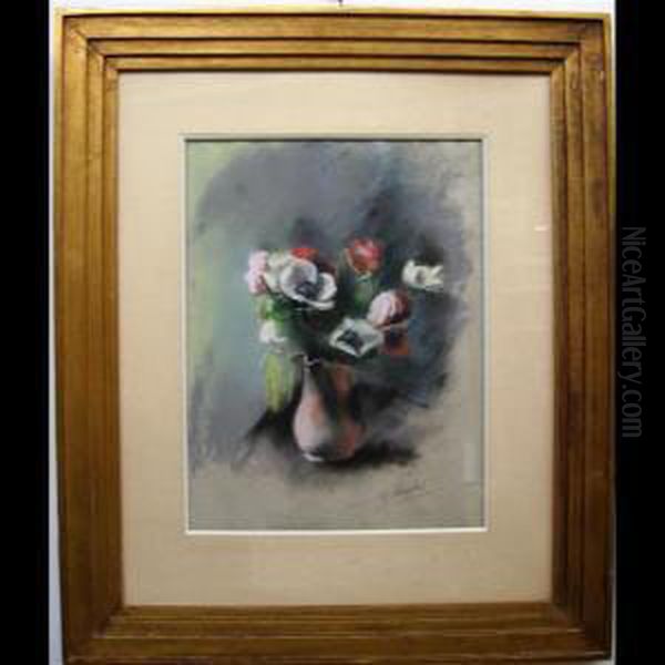 Poppies In Ceramic Vase Oil Painting by Maurice Asselin