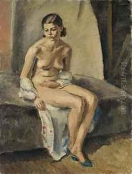 Femme Nue Assise Oil Painting by Maurice Asselin