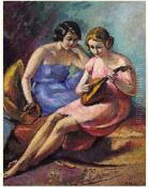 Les Deux Amies Oil Painting by Maurice Asselin