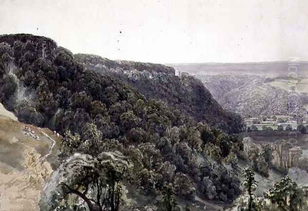 Rievaulx Abbey from the West Oil Painting by William Henry Bartlett