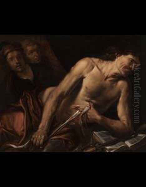 Il Suicidio Di Catone Oil Painting by Giocchino Assereto