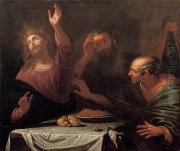 Cena In Emmaus Oil Painting by Giocchino Assereto