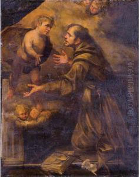 Saint Anthony Oil Painting by Giocchino Assereto