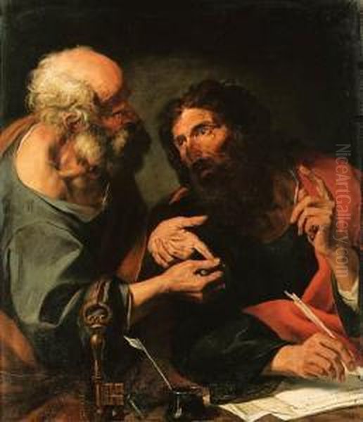 Saints Peter And Paul Oil Painting by Giocchino Assereto