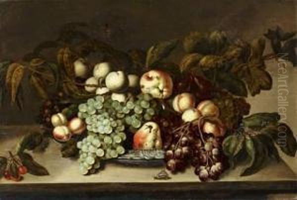 Nature Morte Aux Fruits Dans Une Coupe De Porcelaine Oil Painting by Bartholomeus Assteyn