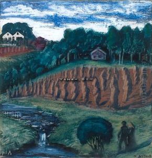 Liten Kornstaur Oil Painting by Nikolai Astrup