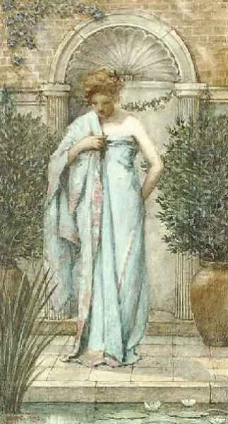 After the Bath Oil Painting by Sir Philip Burne-Jones