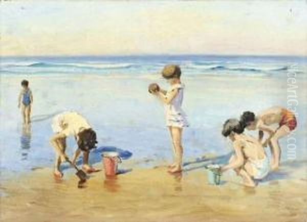 Enfants Sur La Plage by Charles Garabed Atamian