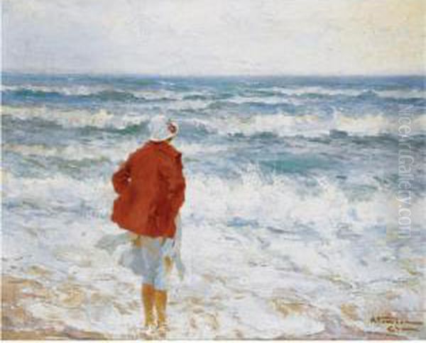 On The Seashore Oil Painting by Charles Garabed Atamian