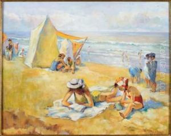 La Plage Oil Painting by Charles Garabed Atamian