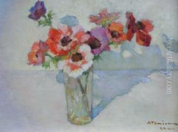 Anemones Dans Un Vase Oil Painting by Charles Garabed Atamian