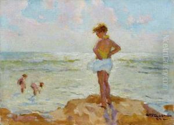 Au Bord De La Mer Oil Painting by Charles Garabed Atamian