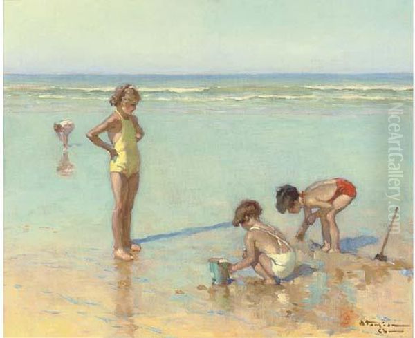 La Partie De Plage Oil Painting by Charles Garabed Atamian