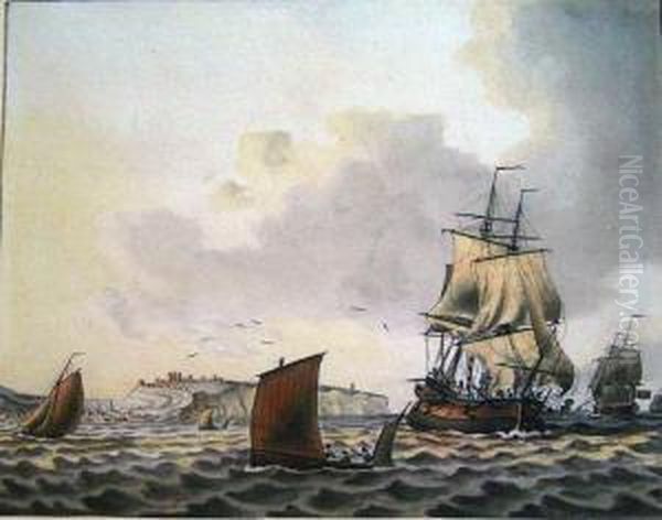 Vessels Off Dover Oil Painting by Samuel Atkins