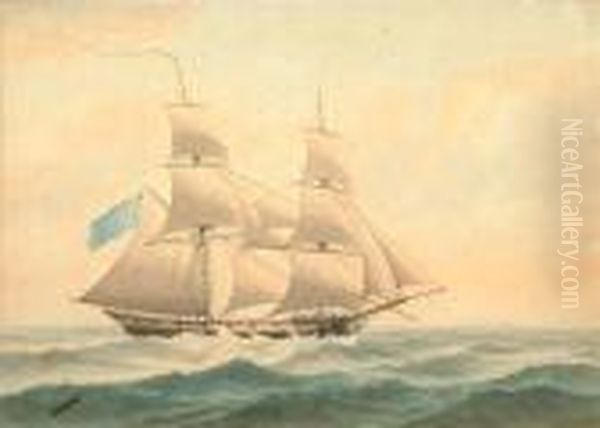 Portrait Of Theorestes Sloop Of War Oil Painting by Samuel Atkins