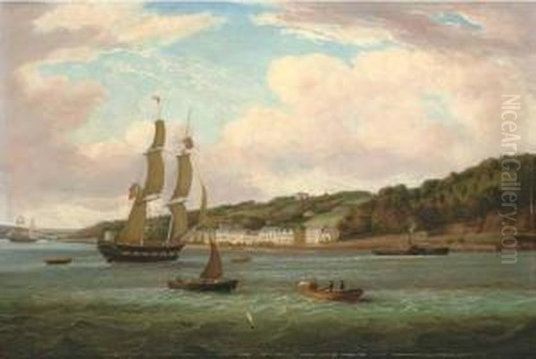 View Of Passage West On The River Lee, Co. Cork Oil Painting by George Mounsey Wheatley Atkinson