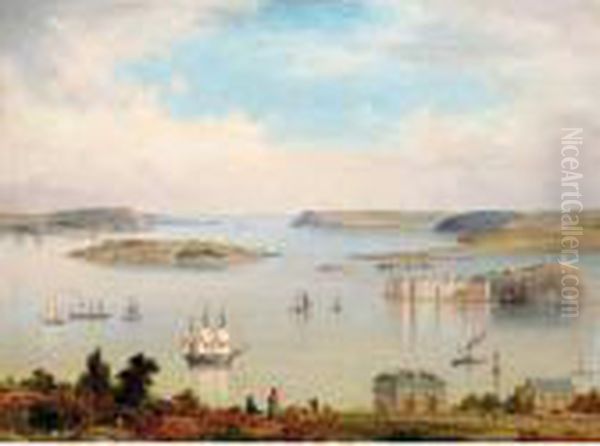 A View Of Cork Harbour Oil Painting by George Mounsey Wheatley Atkinson