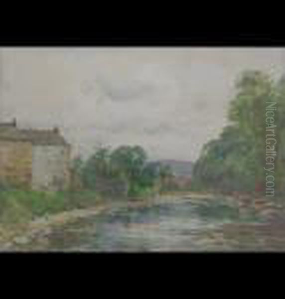 A Yorkshire River Oil Painting by John Atkinson